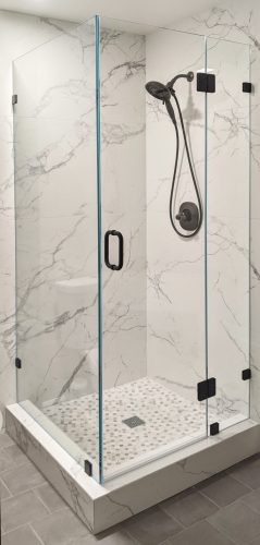 90 Degree Shower with Black Hardware