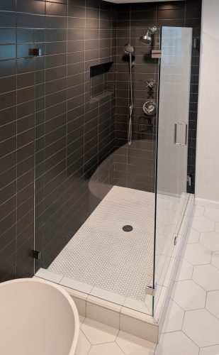 90 Degree Shower with Chrome Hardware