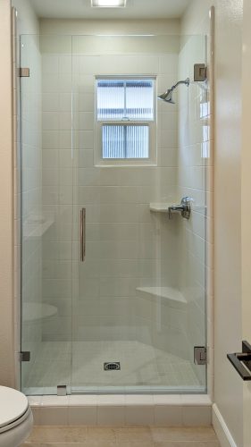 Inline Glass Shower Doors 3/8 Inch Clear Glass Ladder Handle